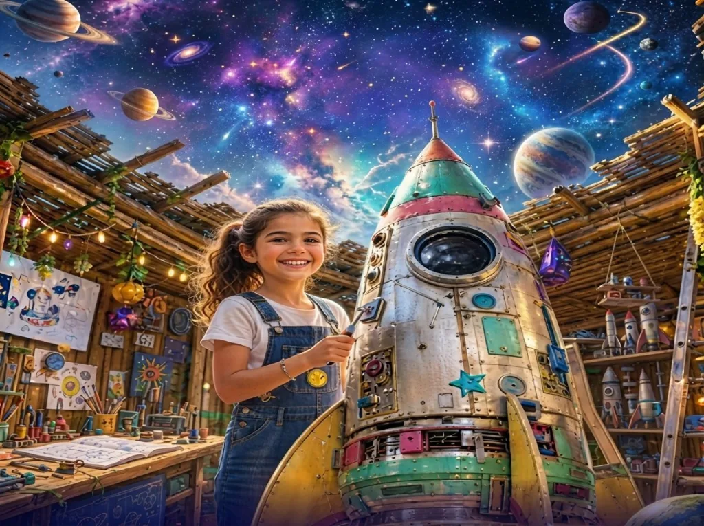 סוכות בפלנתניה - שלומית בונה חללית